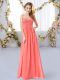 Sweetheart Sleeveless Quinceanera Court Dresses Floor Length Ruching Watermelon Red Chiffon