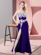 Charming Lace and Appliques Purple Lace Up Sleeveless Floor Length