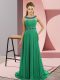 Elegant Green Prom Gown Scoop Sleeveless Brush Train Zipper Elegant Green Prom Gown Scoop Sleeveless Brush Train Zipper