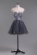 Spectacular Grey Sweetheart Neckline Beading Dress for Prom Sleeveless Zipper
