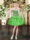 Chic Mini Length Ball Gowns Sleeveless Green Prom Evening Gown Lace Up