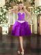 Beauteous Sweetheart Sleeveless Tulle Evening Dress Appliques and Ruffled Layers Lace Up