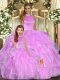 Hot Sale Lilac Quinceanera Dress Sweet 16 and Quinceanera with Beading and Ruffles Halter Top Sleeveless Backless