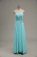 Aqua Blue Zipper Appliques and Ruching Sleeveless Floor Length