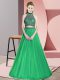 Suitable Beading Homecoming Dress Green Lace Up Sleeveless Floor Length