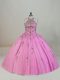 Ball Gowns Sleeveless Lilac Quinceanera Gown Brush Train Lace Up