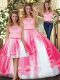 Charming Floor Length Three Pieces Sleeveless Hot Pink 15 Quinceanera Dress Clasp Handle
