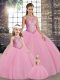 Floor Length Ball Gowns Sleeveless Pink Quinceanera Dresses Lace Up  Floor Length Ball Gowns Sleeveless Pink Quinceanera Dresses Lace Up
