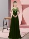 Extravagant Olive Green Dress for Prom Prom and Party with Beading Straps Sleeveless Zipper