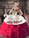 Enchanting Hot Pink Lace Up Sweet 16 Quinceanera Dress Embroidery and Ruffles Sleeveless Floor Length