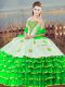 Eye-catching Floor Length Ball Gowns Sleeveless Green Sweet 16 Dresses Lace Up