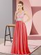 New Style One Shoulder Sleeveless Backless Prom Evening Gown Red Chiffon