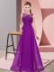 Floor Length Empire Sleeveless Purple Court Dresses for Sweet 16 Zipper