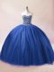 Sweetheart Sleeveless Tulle Ball Gown Prom Dress Beading Lace Up