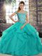 Nice Sleeveless Brush Train Lace Up Beading and Ruffles Sweet 16 Dresses