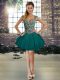 Classical Dark Green Prom Gown Prom and Party with Beading Straps Sleeveless Lace Up