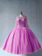 On Sale Tulle Scoop Long Sleeves Lace Up Beading Quince Ball Gowns in Lilac