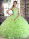 Chic Sleeveless Floor Length Beading Lace Up Sweet 16 Quinceanera Dress with
