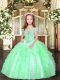 Lace Up Straps Beading and Ruffles Little Girls Pageant Dress Wholesale Tulle Sleeveless