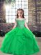 Green Off The Shoulder Lace Up Beading Little Girls Pageant Dress Wholesale Sleeveless