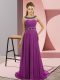 Flirting Purple Zipper Prom Party Dress Beading Sleeveless Brush Train