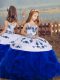 Sleeveless Backless Floor Length Embroidery and Ruffles Little Girls Pageant Dress
