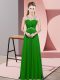 Floor Length Empire Sleeveless Green Evening Dress Backless