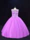 Artistic Beading 15 Quinceanera Dress Lilac Lace Up Sleeveless Floor Length