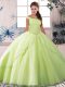 Spectacular Sleeveless Brush Train Beading Lace Up 15 Quinceanera Dress