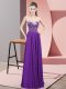 Floor Length Empire Sleeveless Purple Prom Dress Zipper