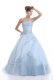 Exquisite Sweetheart Sleeveless Organza Quinceanera Gown Embroidery Lace Up