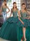 High End Sleeveless Beading and Appliques Lace Up 15 Quinceanera Dress