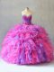 Stylish Multi-color Organza Lace Up Sweetheart Sleeveless Quinceanera Gown Beading and Ruffles