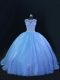 Tulle and Sequined Sleeveless Ball Gown Prom Dress and Beading
