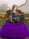 Straps Sleeveless Lace Up Pageant Gowns For Girls Purple Tulle