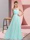 High End Light Blue Scoop Neckline Beading Sleeveless Backless