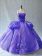 Sumptuous Lavender Sleeveless Appliques Floor Length Vestidos de Quinceanera