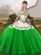 Comfortable Floor Length Green Quince Ball Gowns Off The Shoulder Sleeveless Lace Up