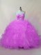 High Quality Sleeveless Lace Up Floor Length Beading and Ruffles 15th Birthday Dress