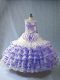 Eye-catching Ball Gowns Ball Gown Prom Dress Lavender Sweetheart Organza Sleeveless Floor Length Lace Up