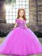 Classical Straps Sleeveless Lace Up Beading Girls Pageant Dresses in Lilac