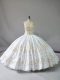 Custom Designed Sweetheart Sleeveless Lace Up Quinceanera Gowns White Satin