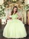 Floor Length Ball Gowns Sleeveless Yellow Green Pageant Dress Lace Up
