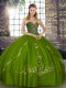 Sleeveless Lace Up Floor Length Beading and Embroidery Quinceanera Dress