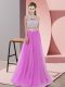 Lilac Halter Top Zipper Lace Vestidos de Damas Sleeveless
