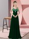 Trendy Straps Sleeveless Zipper Prom Evening Gown Dark Green Chiffon