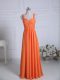 Pretty Orange Dama Dress Wedding Party with Ruching Straps Sleeveless Zipper