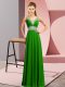 V-neck Sleeveless Chiffon Homecoming Dress Beading Lace Up