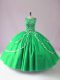Sleeveless Tulle Floor Length Zipper Quince Ball Gowns in Green with Beading Sleeveless Tulle Floor Length Zipper Quince Ball Gowns in Green with Beading