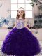 Sleeveless Lace Up Floor Length Beading and Ruffles Pageant Dress Womens